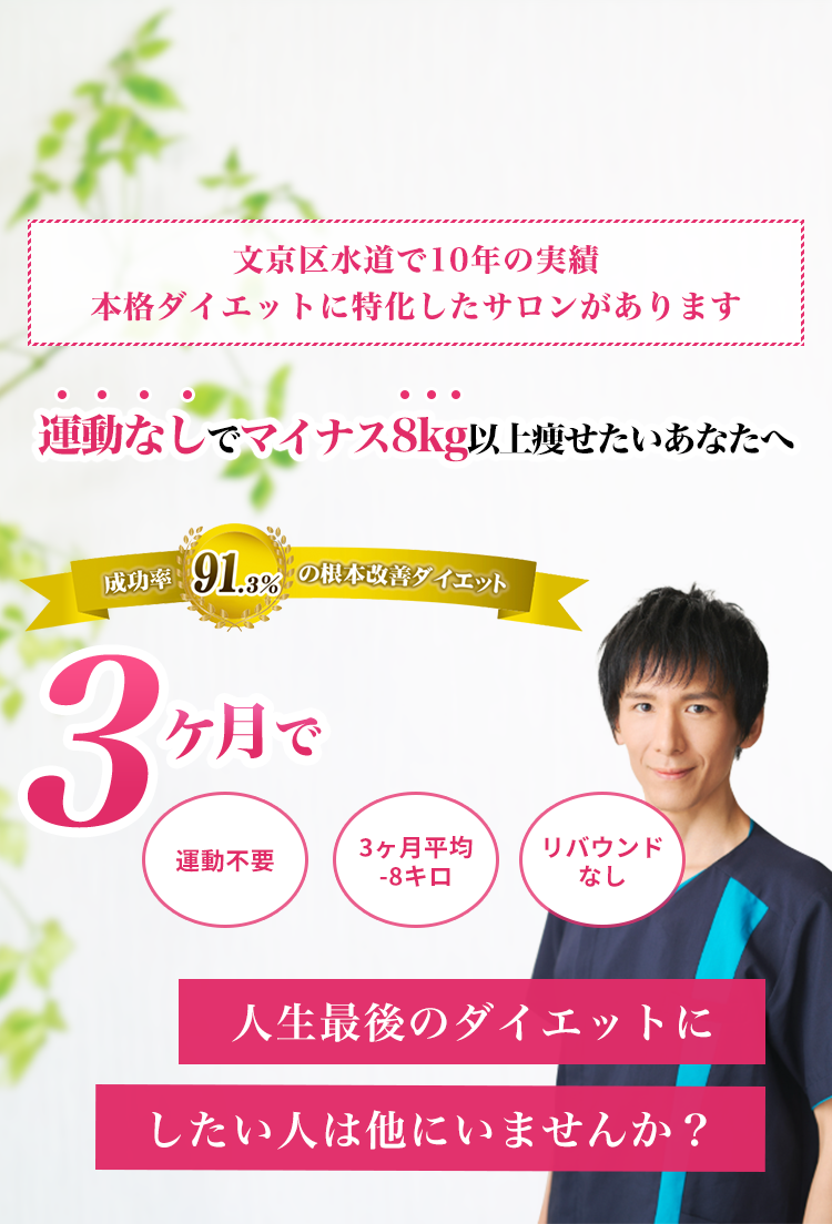 運動なしでマイナス8kg